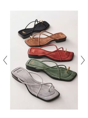 Jeffrey Campbell Strappy Toe-Ring Sandals — Black, Tan, Red, Green, Light Gray